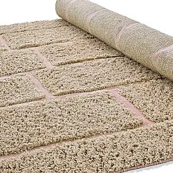 Ryijymatot - Lindley Natural Cotton Shaggy (beige/pinkki)