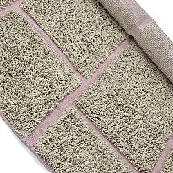 Pyöreä matot - Lindley Natural Cotton Shaggy (beige/pinkki)