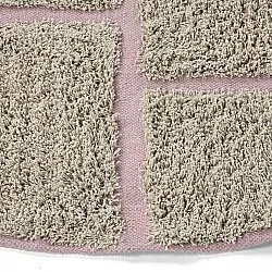 Pyöreä matot - Lindley Natural Cotton Shaggy (beige/pinkki)