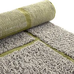 Ryijymatot - Lindley Natural Cotton Shaggy (greige/vihreä)