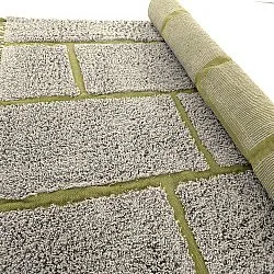Ryijymatot - Lindley Natural Cotton Shaggy (greige/vihreä)
