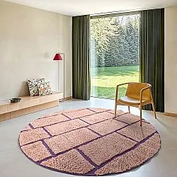 Pyöreä matot - Lindley Natural Cotton Shaggy (pinkki/violetti)