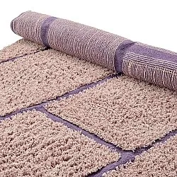 Pyöreä matot - Lindley Natural Cotton Shaggy (pinkki/violetti)