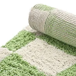 Pyöreät matot - Maranello Natural Cotton Shaggy (vihreä)