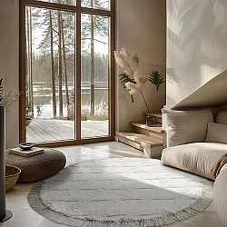 Pyöreä matot - Pamplona Natural Cotton Shaggy (offwhite)
