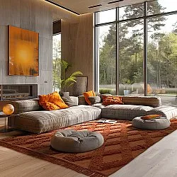 Ryijymatot - Pamplona Natural Cotton Shaggy (terracotta)