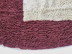 Pyöreä matot - Ricco Natural Cotton Shaggy (offwhite/viininpunainen)
