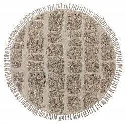 Pyöreä matot - Salem Natural Cotton Shaggy (taupe)