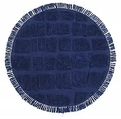 Pyöreä matot - Salem Natural Cotton Shaggy (tummansininen)