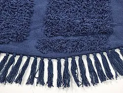 Pyöreä matot - Salem Natural Cotton Shaggy (tummansininen)