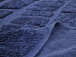 Pyöreä matot - Salem Natural Cotton Shaggy (tummansininen)