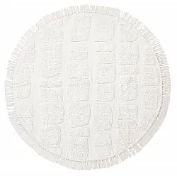 Pyöreä matot - Salem Natural Cotton Shaggy (offwhite)