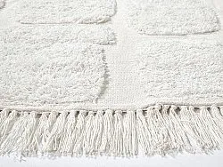 Pyöreä matot - Salem Natural Cotton Shaggy (offwhite)