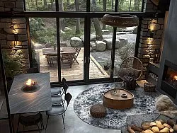 Pyöreät matot - Santi (sinertävän harmaa/valkoinen)