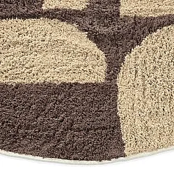 Pyöreät matot - Siberia Natural Cotton Shaggy (beige/ruskea)