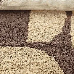 Pyöreät matot - Siberia Natural Cotton Shaggy (beige/ruskea)