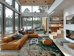 Wilton-matto - Tamalous (beige/vihreä)