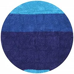 Pyöreä matot - Taro Natural Cotton Shaggy (sininen)
