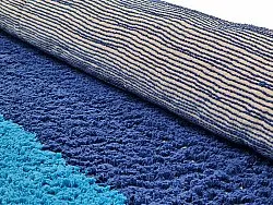 Pyöreä matot - Taro Natural Cotton Shaggy (sininen)