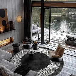 Pyöreät matot - Tilos (musta/valkoinen)