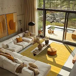 Ryijymatot - Willow Natural Cotton Shaggy (keltainen)