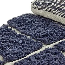 Pyöreät matot - Zola Natural Cotton Shaggy (sininen)