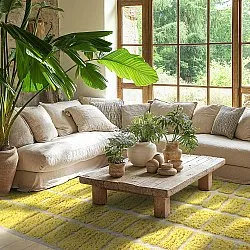 Ryijymatot - Zola Natural Cotton Shaggy (keltainen)