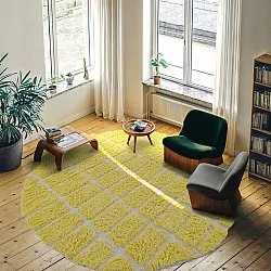 Pyöreät matot - Zola Natural Cotton Shaggy (keltainen)