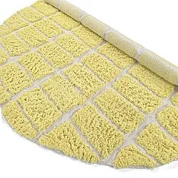 Pyöreät matot - Zola Natural Cotton Shaggy (keltainen)