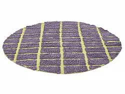 Pyöreät matot - Zola Natural Cotton Shaggy (violetti)