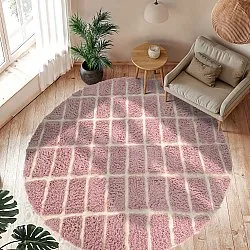 Pyöreät matot - Zola Natural Cotton Shaggy (vaaleanpunainen)