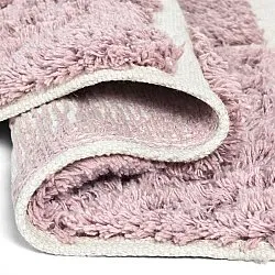 Pyöreät matot - Zola Natural Cotton Shaggy (vaaleanpunainen)
