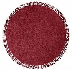 Pyöreä matot - Alba Natural Cotton Shaggy (viininpunainen)