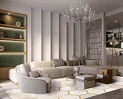 Wilton-matto - Morino (beige/valkoinen/kulta)