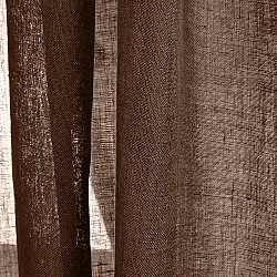 Verhot 2-pakkaus - Pellavaverho Noemi (tummanruskea)