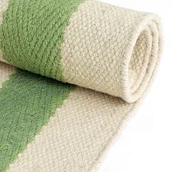 Epäsäännöllinen villamatto - Kystaro (kermanvärinen/vihreä/punainen)