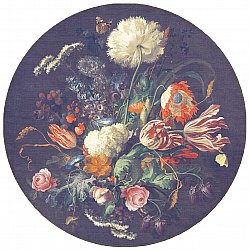 Pyöreät matot - Rich Flowers (sininen)