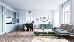Wilton-matto - Padova (vihreä/valkoinen/kulta)