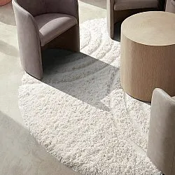 Pyöreät matot - Lindos Natural Cotton Shaggy (valkoinen)