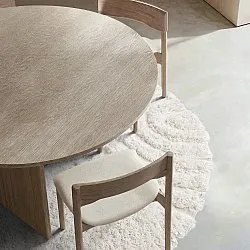 Pyöreät matot - Lindos Natural Cotton Shaggy (valkoinen)