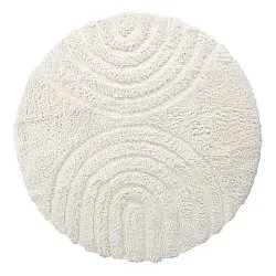 Pyöreät matot - Lindos Natural Cotton Shaggy (valkoinen)