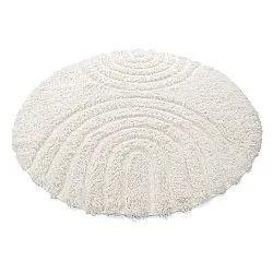 Pyöreät matot - Lindos Natural Cotton Shaggy (valkoinen)