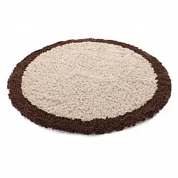 Pyöreät matot - Sagres Natural Cotton Shaggy (luonnonvalkoinen/ruskea)