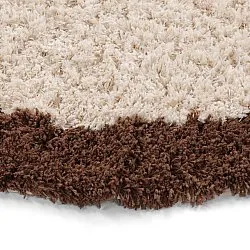Pyöreät matot - Sagres Natural Cotton Shaggy (luonnonvalkoinen/ruskea)