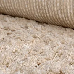 Pyöreät matot - Sagres Natural Cotton Shaggy (luonnonvalkoinen/ruskea)