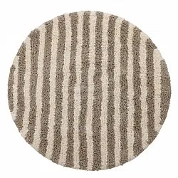 Pyöreät matot - Thira Stripe Cotton Shaggy (kerma/taupe)