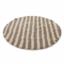 Pyöreät matot - Thira Stripe Cotton Shaggy (kerma/taupe)