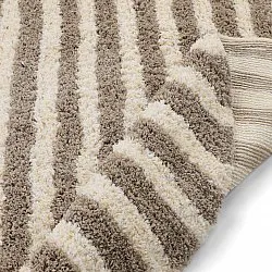 Pyöreät matot - Thira Stripe Cotton Shaggy (kerma/taupe)