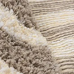 Pyöreät matot - Thira Stripe Cotton Shaggy (kerma/taupe)