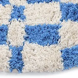 Pyöreät matot - Atrani Natural Cotton Shaggy (sininen)